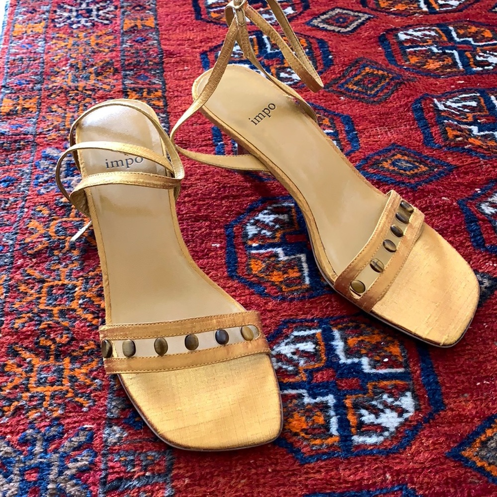 Strappy  Sandals: Silk with Tiger Eye Beads
